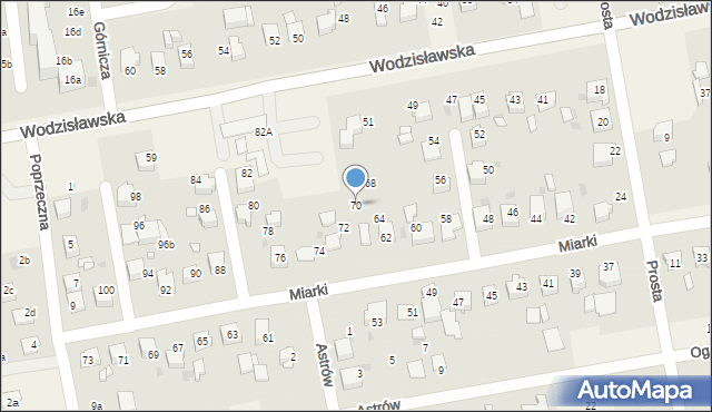 Pawłowice, Miarki, 70, mapa Pawłowice