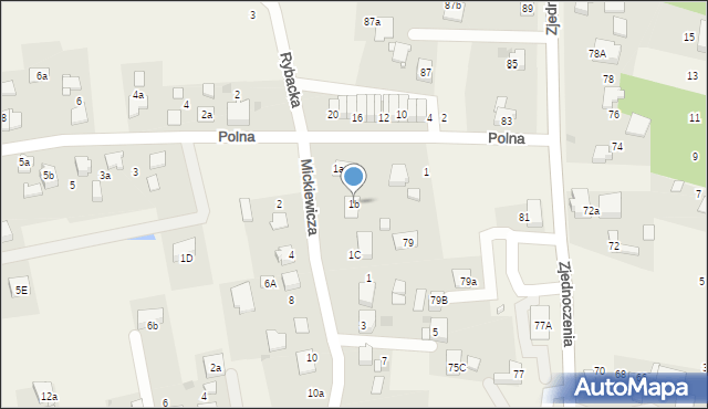 Pawłowice, Mickiewicza Adama, 1b, mapa Pawłowice