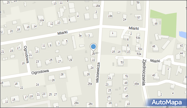 Pawłowice, Mickiewicza Adama, 20, mapa Pawłowice