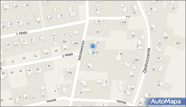 Pawłowice, Mickiewicza Adama, 39, mapa Pawłowice