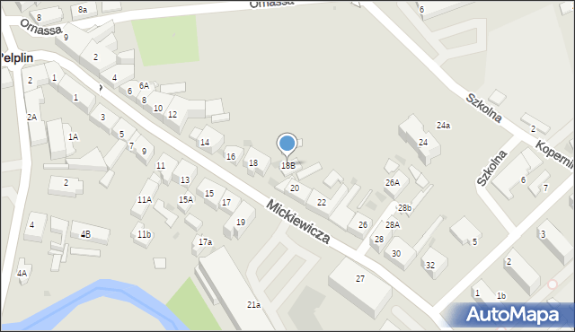 Pelplin, Mickiewicza Adama, 18B, mapa Pelplin