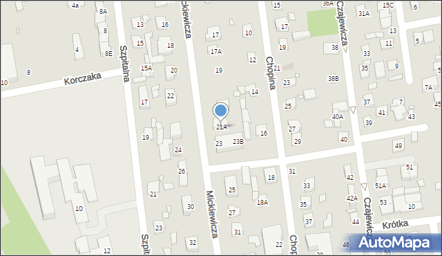 Piaseczno, Mickiewicza Adama, 21A, mapa Piaseczno