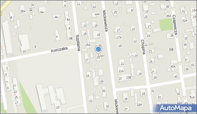 Piaseczno, Mickiewicza Adama, 22, mapa Piaseczno