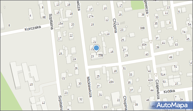 Piaseczno, Mickiewicza Adama, 23A, mapa Piaseczno