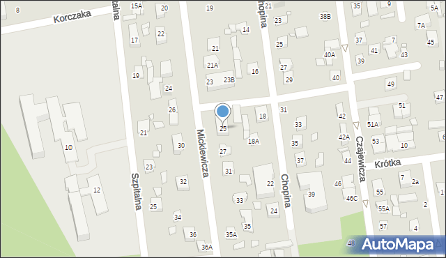 Piaseczno, Mickiewicza Adama, 25, mapa Piaseczno