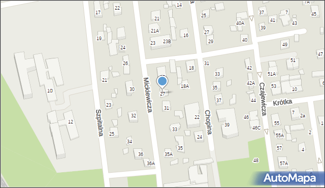 Piaseczno, Mickiewicza Adama, 27, mapa Piaseczno
