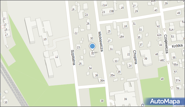 Piaseczno, Mickiewicza Adama, 32, mapa Piaseczno