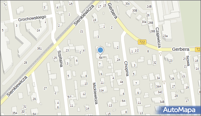 Piaseczno, Mickiewicza Adama, 5A, mapa Piaseczno