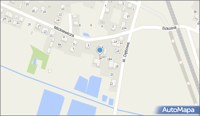 Piasek, Mickiewicza Adama, 1a, mapa Piasek