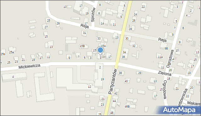 Piaski, Mickiewicza Adama, 1, mapa Piaski