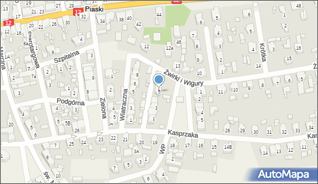 Piaski, Miaskowskiego, 5, mapa Piaski