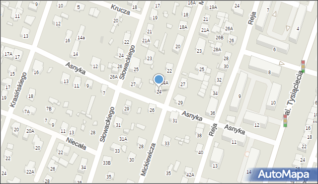 Piastów, Mickiewicza Adama, 24, mapa Piastów