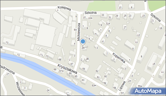Piechowice, Mickiewicza Adama, 2A, mapa Piechowice