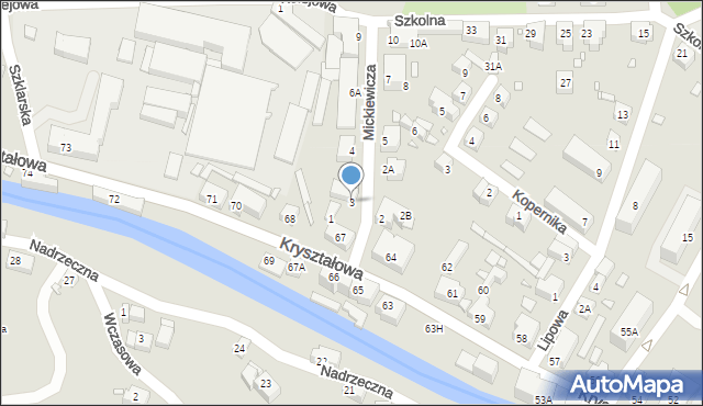 Piechowice, Mickiewicza Adama, 3, mapa Piechowice