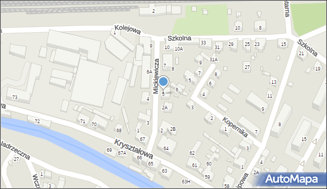 Piechowice, Mickiewicza Adama, 5, mapa Piechowice