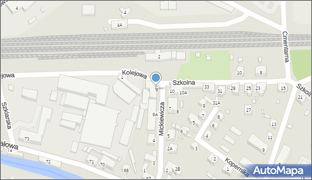 Piechowice, Mickiewicza Adama, 9, mapa Piechowice