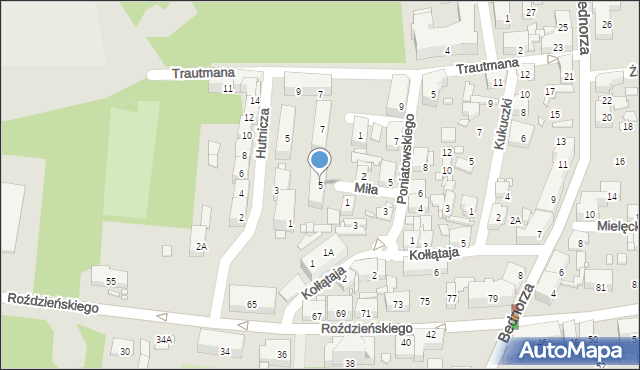 Piekary Śląskie, Miła, 5, mapa Piekary Śląskie