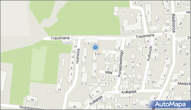 Piekary Śląskie, Miła, 7, mapa Piekary Śląskie