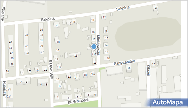 Pieńsk, Mickiewicza Adama, 13, mapa Pieńsk