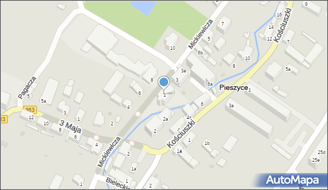 Pieszyce, Mickiewicza Adama, 1, mapa Pieszyce