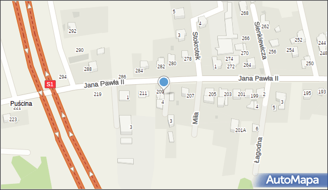 Pietrzykowice, Miła, 2, mapa Pietrzykowice