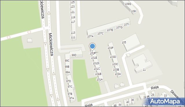 Piła, Mickiewicza Adama, 101F, mapa Piły