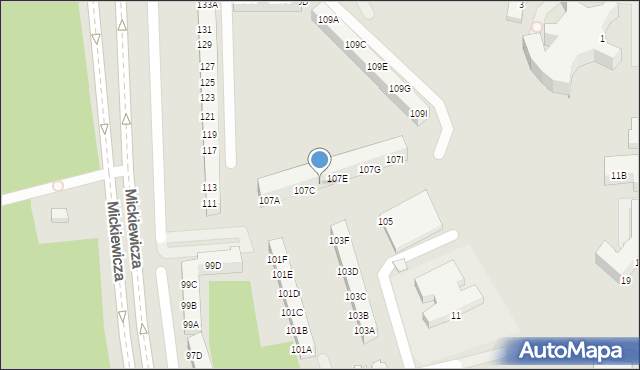 Piła, Mickiewicza Adama, 107D, mapa Piły