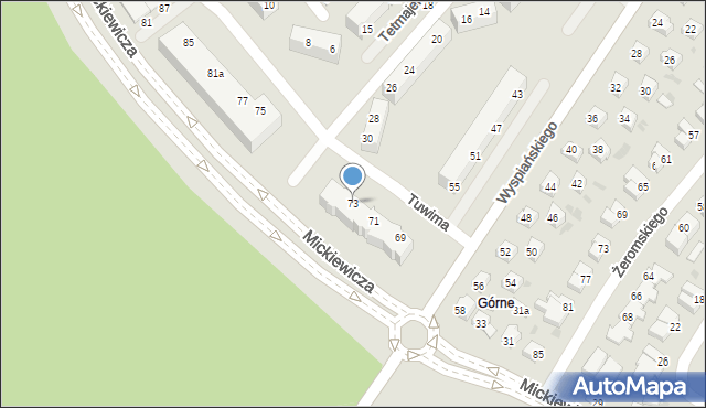 Piła, Mickiewicza Adama, 73, mapa Piły