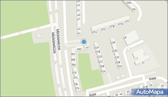 Piła, Mickiewicza Adama, 99E, mapa Piły