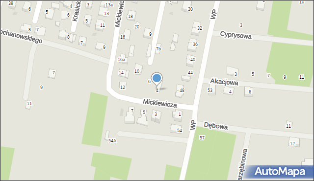Pilawa, Mickiewicza Adama, 4, mapa Pilawa