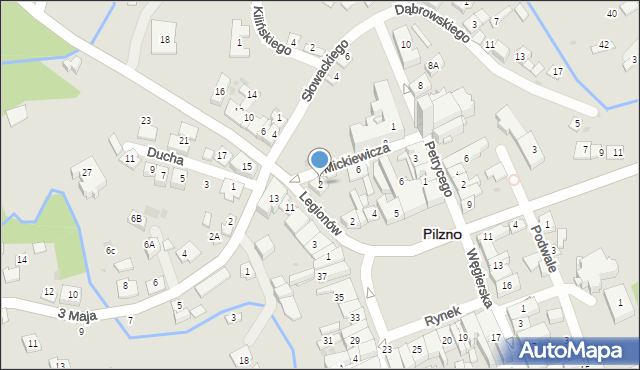 Pilzno, Mickiewicza Adama, 2, mapa Pilzno