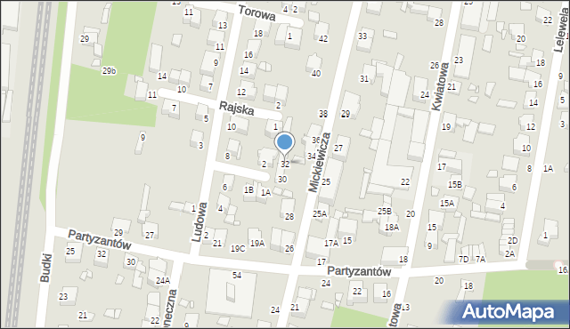 Piotrków Trybunalski, Mickiewicza Adama, 32, mapa Piotrków Trybunalski