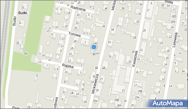 Piotrków Trybunalski, Mickiewicza Adama, 40, mapa Piotrków Trybunalski