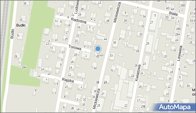 Piotrków Trybunalski, Mickiewicza Adama, 42, mapa Piotrków Trybunalski