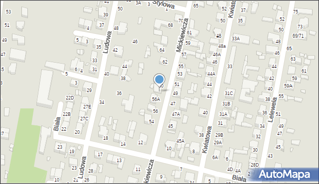 Piotrków Trybunalski, Mickiewicza Adama, 58, mapa Piotrków Trybunalski