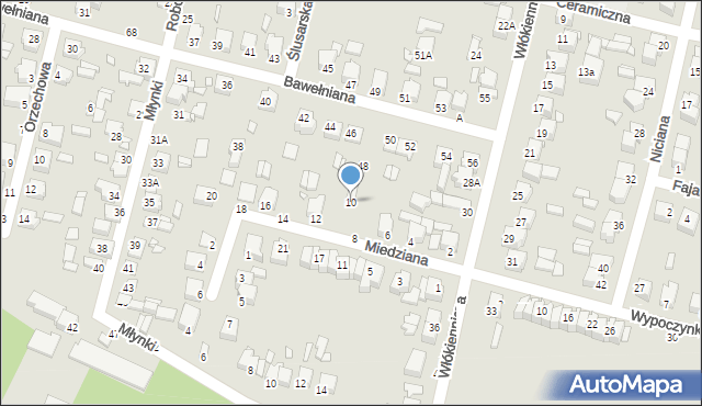 Piotrków Trybunalski, Miedziana, 10, mapa Piotrków Trybunalski