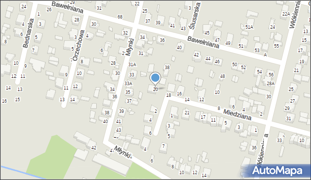 Piotrków Trybunalski, Miedziana, 20, mapa Piotrków Trybunalski