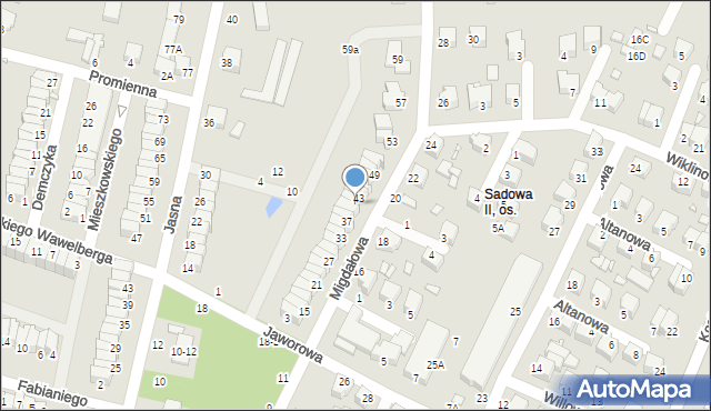 Piotrków Trybunalski, Migdałowa, 41, mapa Piotrków Trybunalski