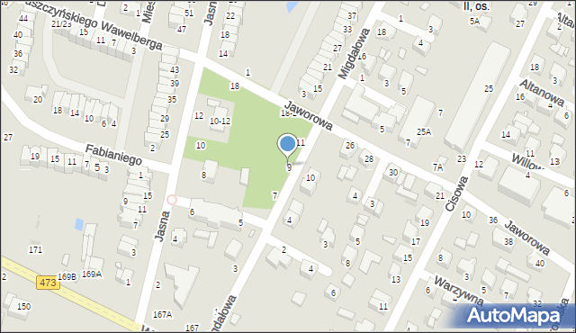 Piotrków Trybunalski, Migdałowa, 9, mapa Piotrków Trybunalski