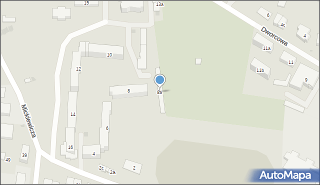 Pisz, Mickiewicza Adama, 8a, mapa Pisz