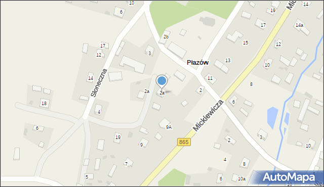 Płazów, Mickiewicza Adama, 2a, mapa Płazów