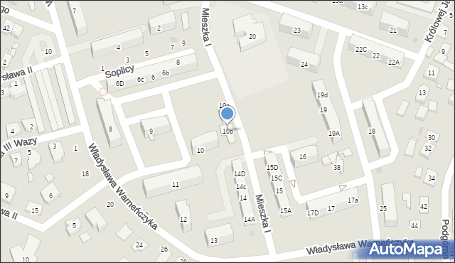 Pleszew, Mieszka I, 10b, mapa Pleszew