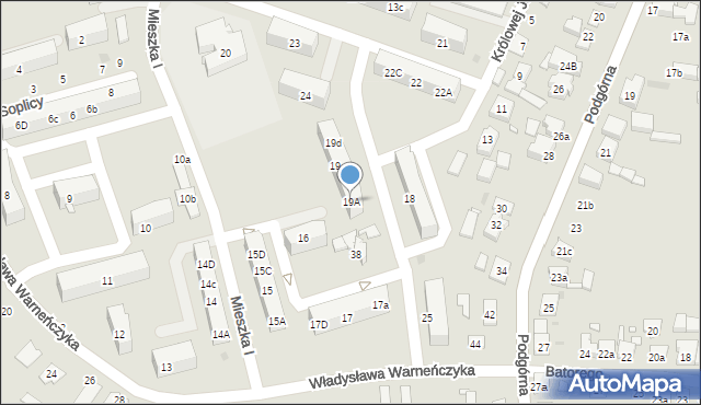 Pleszew, Mieszka I, 19A, mapa Pleszew