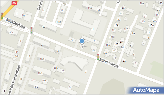 Płock, Mickiewicza Adama, 5, mapa Płock
