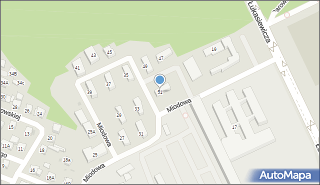 Płock, Miodowa, 51, mapa Płock