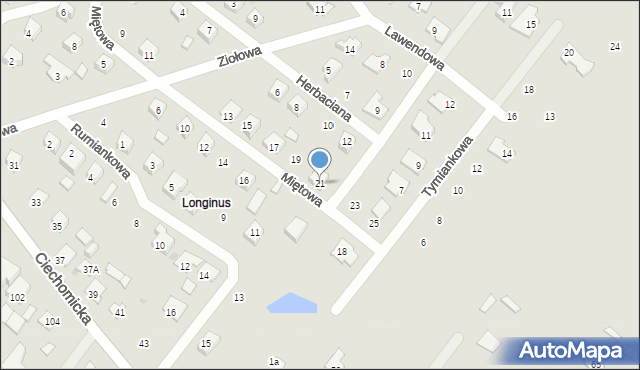 Płock, Miętowa, 21, mapa Płock