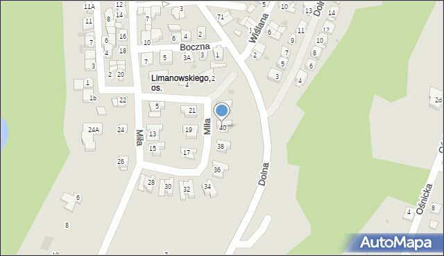 Płock, Miła, 40, mapa Płock