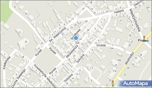 Pniewy, Mickiewicza Adama, 22, mapa Pniewy