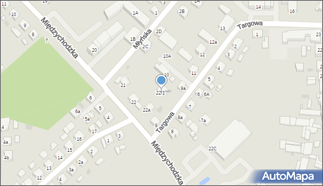 Pniewy, Międzychodzka, 22/1, mapa Pniewy