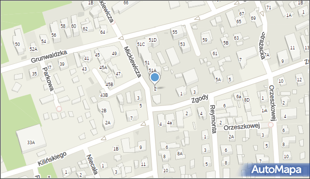 Pobierowo, Mickiewicza Adama, 2, mapa Pobierowo